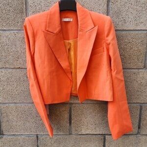 The Sei Cropped Orange Blazer Womens Size 8